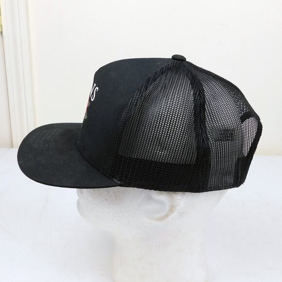 Vans Trucker Hat Adjustable Black Mesh Back Rose Graphic - Picture 3 of 6